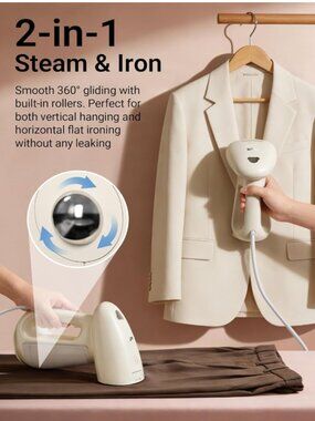 Bear Steamer for Clothes, Handheld Clothes Steamer,1300W Strong Power Garment